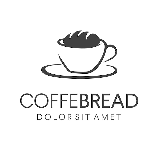 Ilustración de icono de logotipo de café y panadería