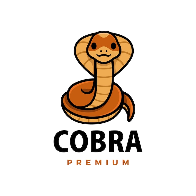 Ilustración de icono de logotipo de dibujos animados lindo cobra