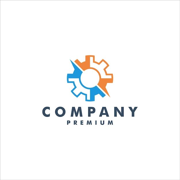 Ilustración de icono de logotipo de engranajes de engranajes de engranajes Vector Premium