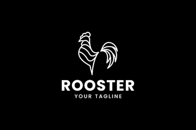 Ilustración del icono del logotipo del gallo logotipo simple para la marca