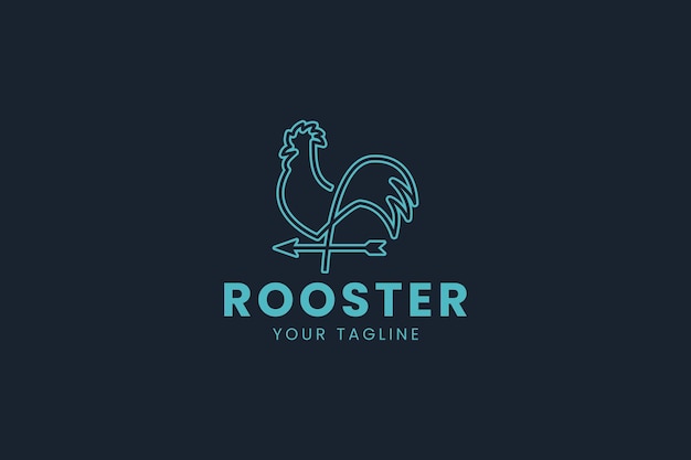 Ilustración del icono del logotipo del gallo logotipo simple para la marca