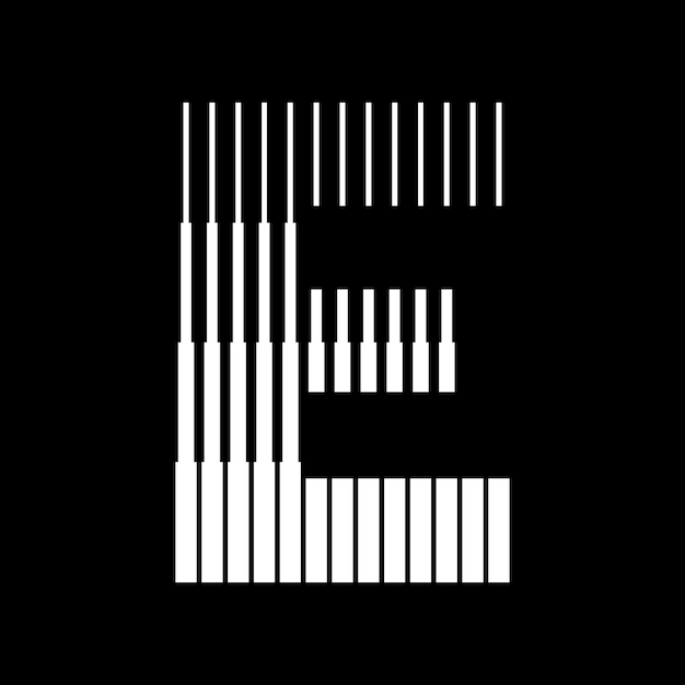 Ilustración del icono del logotipo de las líneas de la letra E