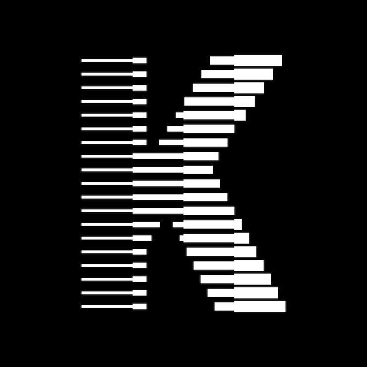 Vector ilustración del icono del logotipo de las líneas de la letra k