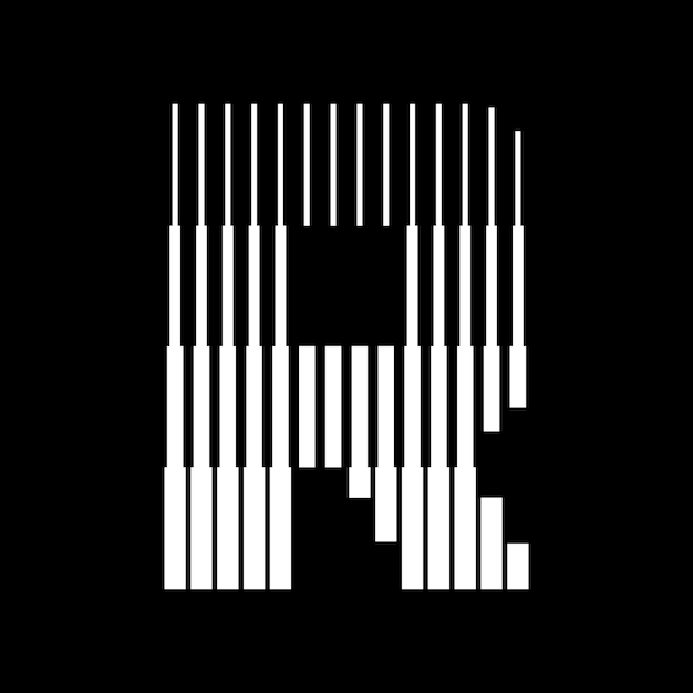 Ilustración del icono del logotipo de las líneas de la letra R