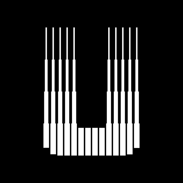 Ilustración del icono del logotipo de las líneas de la letra U