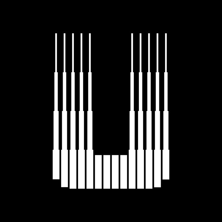 Vector ilustración del icono del logotipo de las líneas de la letra u