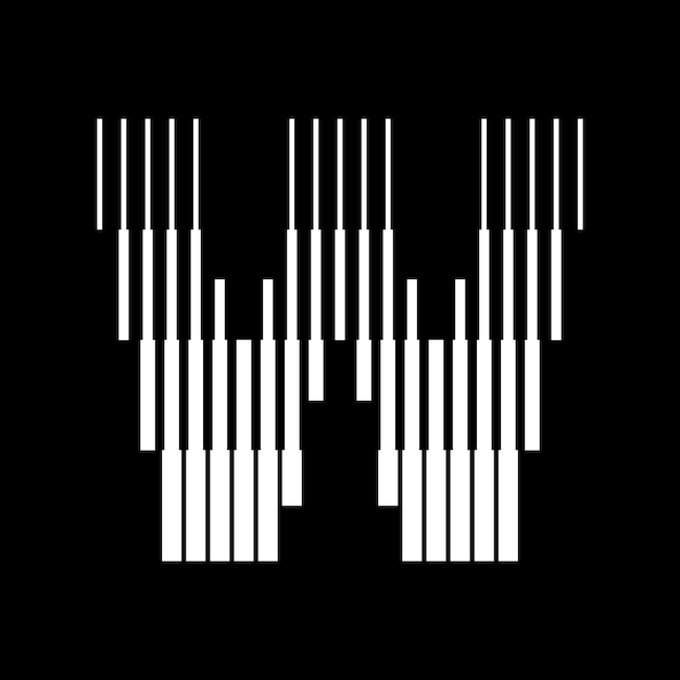 Ilustración del icono del logotipo de las líneas de la letra W