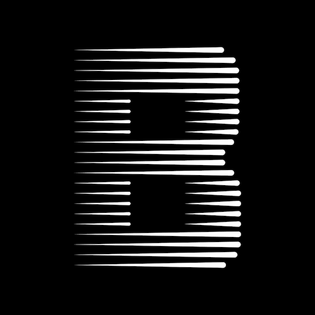 Ilustración del icono del logotipo de las líneas de letras B