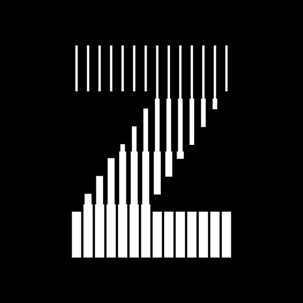 Ilustración del icono del logotipo de las líneas de letras Z