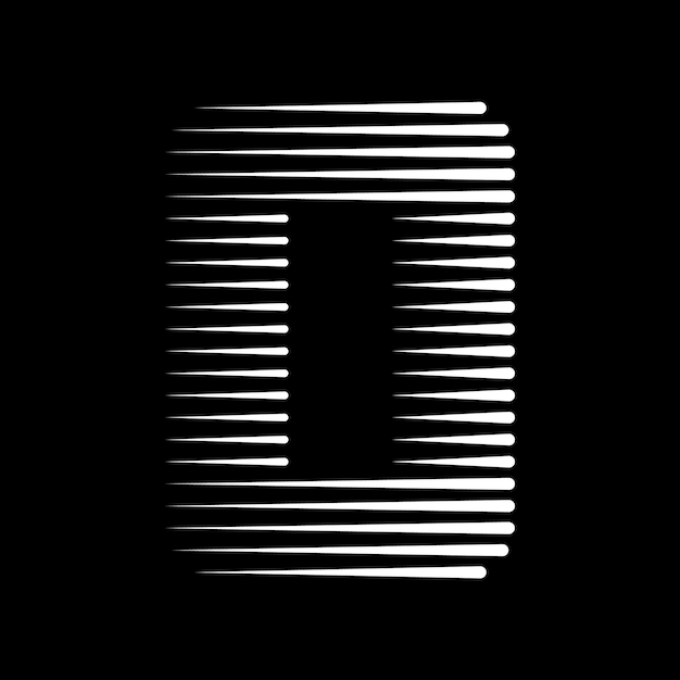 Ilustración del icono del logotipo de las líneas numéricas 0