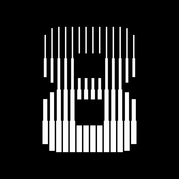 Ilustración del icono del logotipo de las líneas numéricas