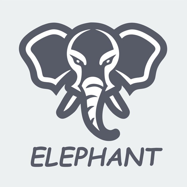 Ilustración del icono del logotipo mascota elefante