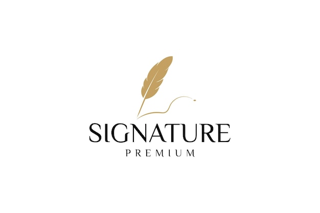 Ilustración del icono del logotipo de la pluma de pluma logotipo simple para la marca