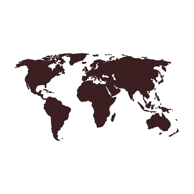Ilustración del icono del mapa del mundo