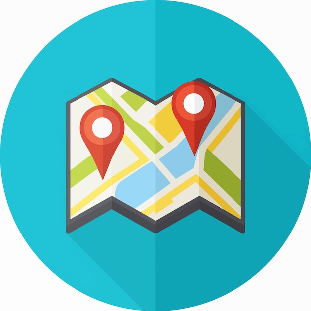 Ilustración del icono del mapa vectorial