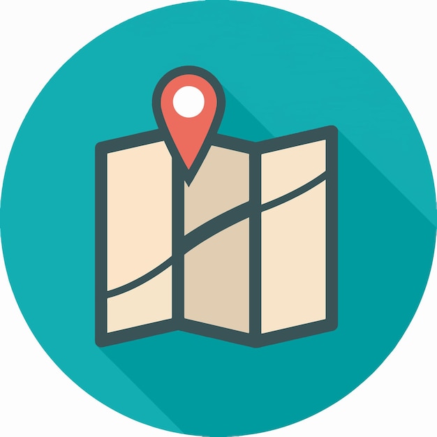 Ilustración del icono del mapa vectorial