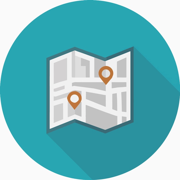 Ilustración del icono del mapa vectorial