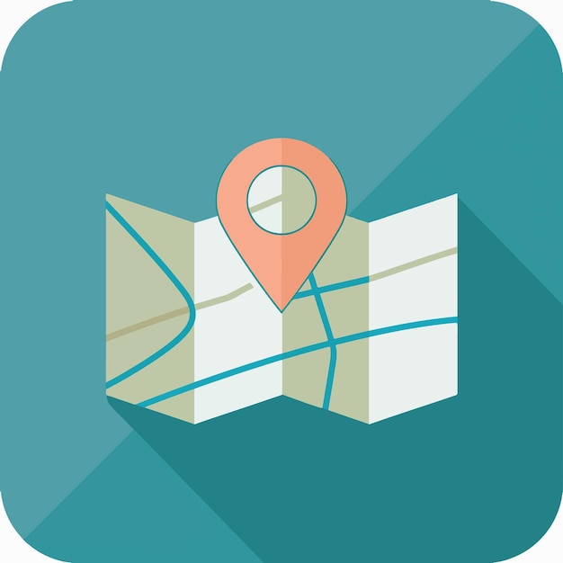 Ilustración del icono del mapa vectorial