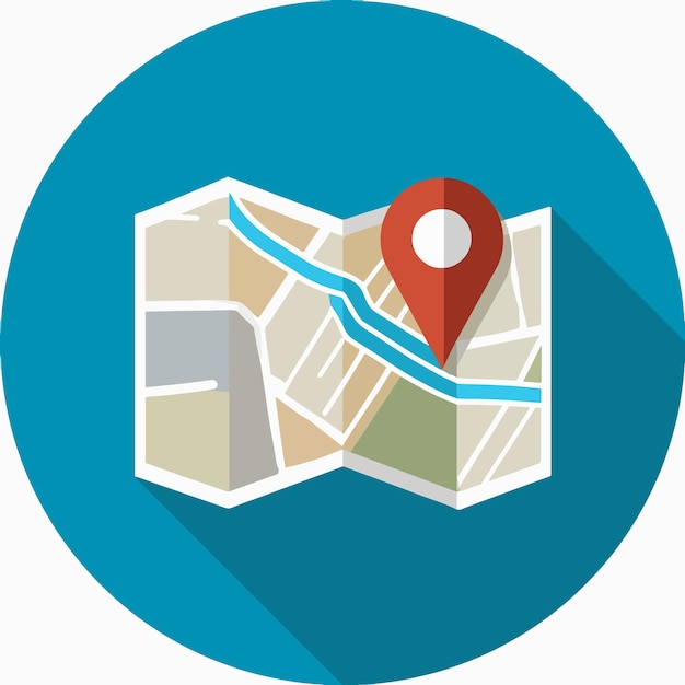 Ilustración del icono del mapa vectorial