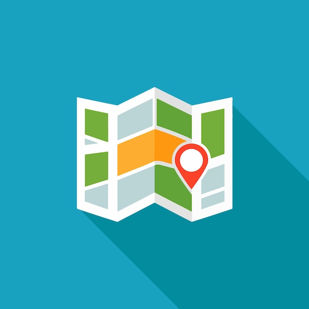 Ilustración del icono del mapa vectorial