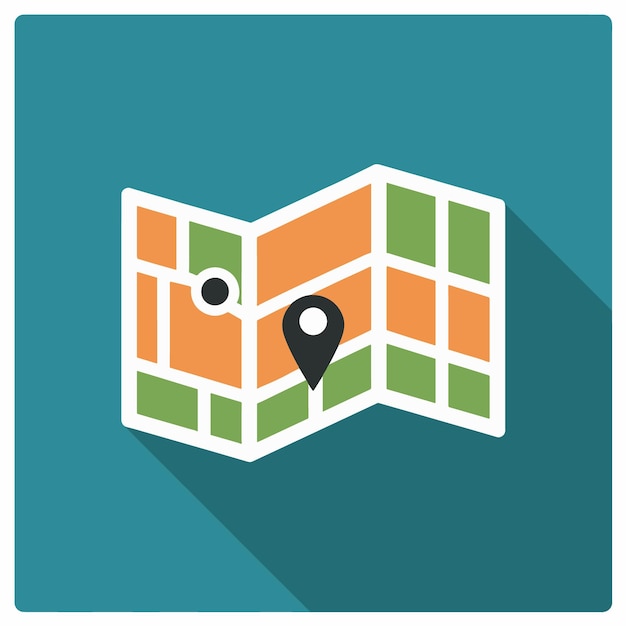 Ilustración del icono del mapa vectorial