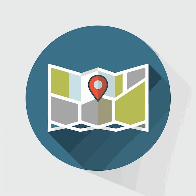Ilustración del icono del mapa vectorial