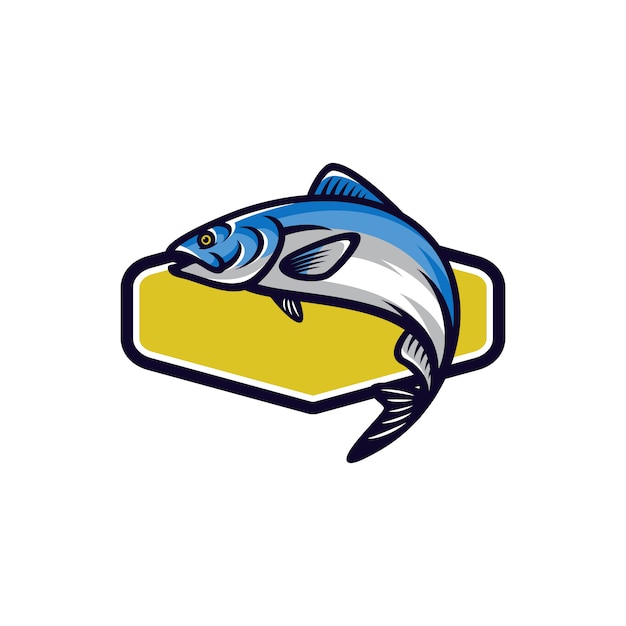 Ilustración de icono de mascota de vector de pescado