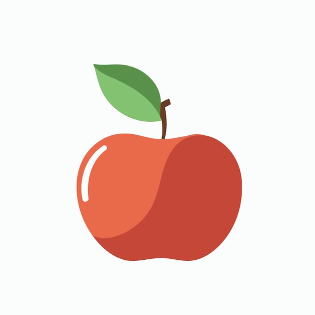 Ilustración de icono minimalista de fruta de manzana roja