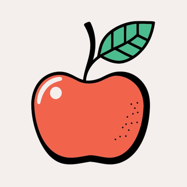 Ilustración de icono minimalista de fruta de manzana roja