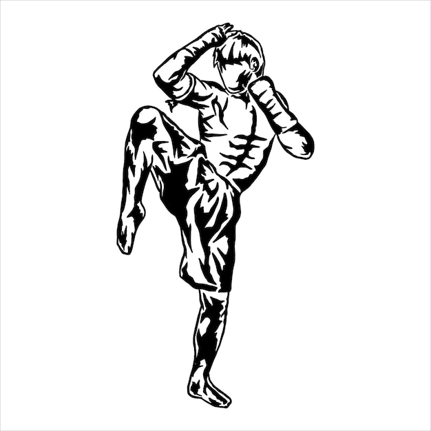 Ilustración del icono de muay thai