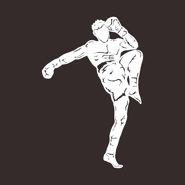 Ilustración del icono de muay thai