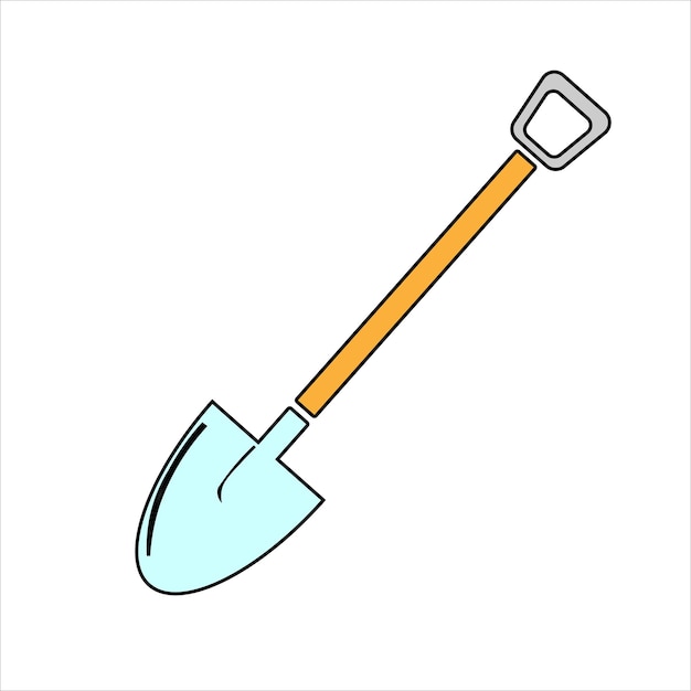 Vector ilustración de icono de pala simple concepto de herramientas de trabajo estilo plano