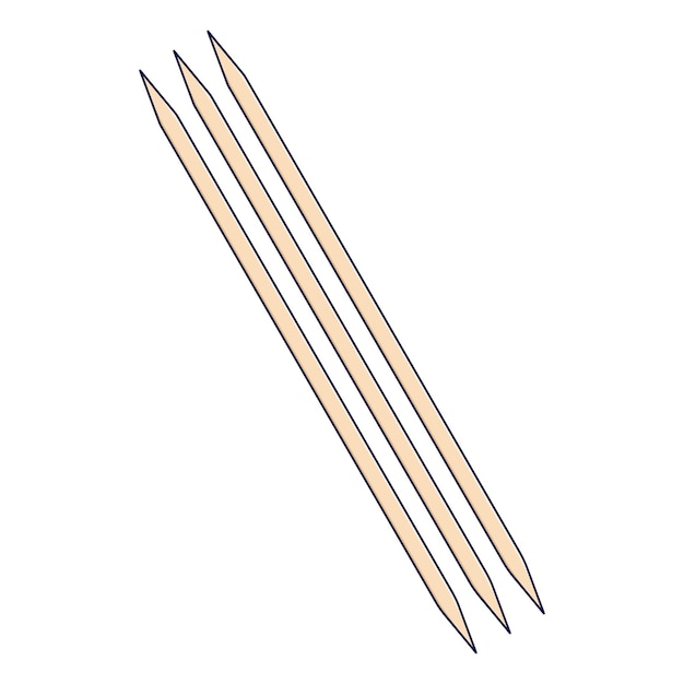 Ilustración de icono de palillo de dientes Vector de palillo de dientes aislado sobre fondo blanco Diseño plano