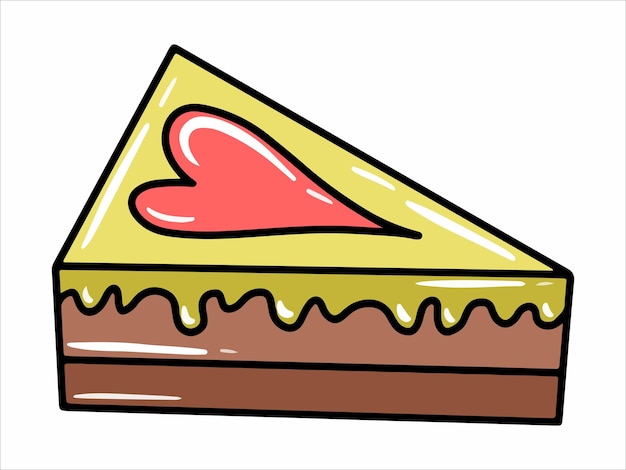 Ilustración de icono de pastel de corazón
