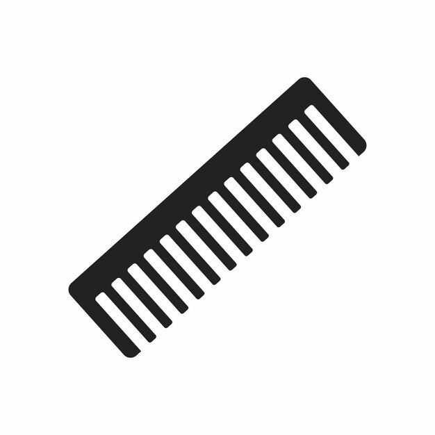 Ilustración del icono del peine de cabello en estilo plano