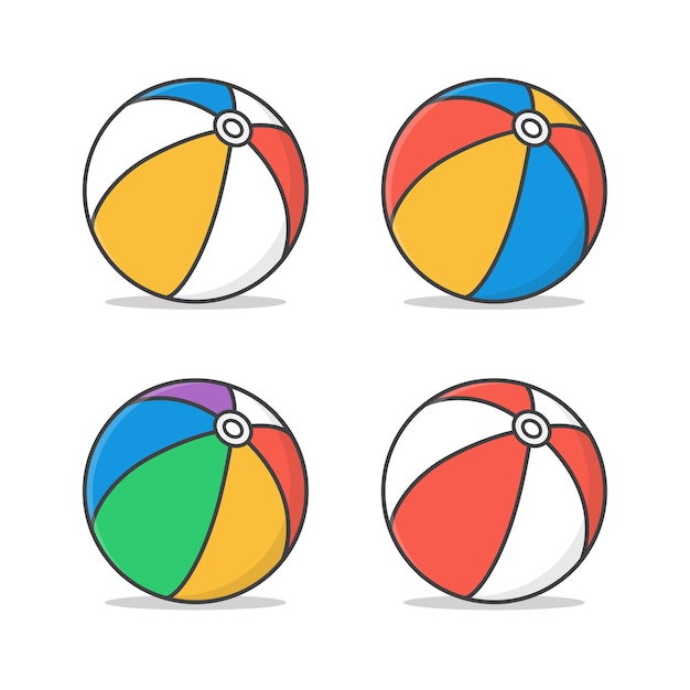 Ilustración del icono de pelota de playa. Bola de arco iris.