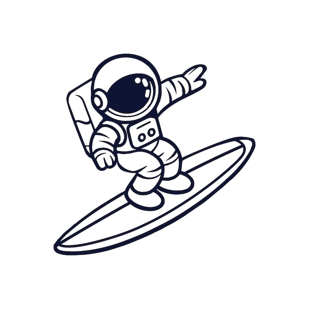 Ilustración de icono de personaje de astronauta simpático Ciencia Tecnología Icono Concepto Vector premium aislado