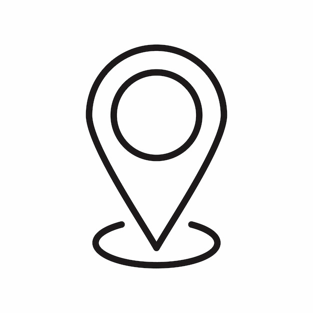 Ilustración del icono del pin de la ubicación del estilo de contorno
