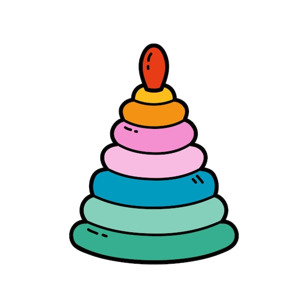 ilustración de icono de la pirámide de garabatos para niños y libro de chatarra