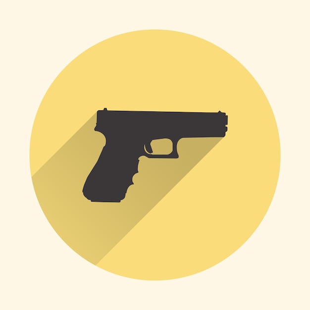 Ilustración del icono de pistola. Imagen creativa y retro