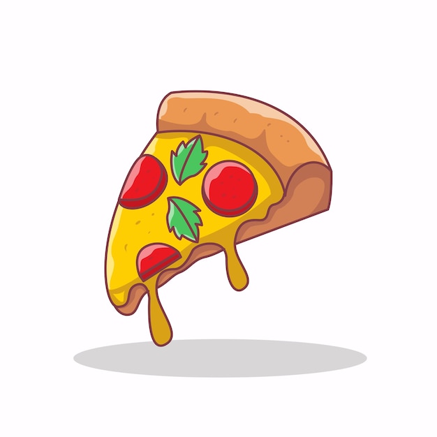 Ilustración de icono de pizza de comida rápida