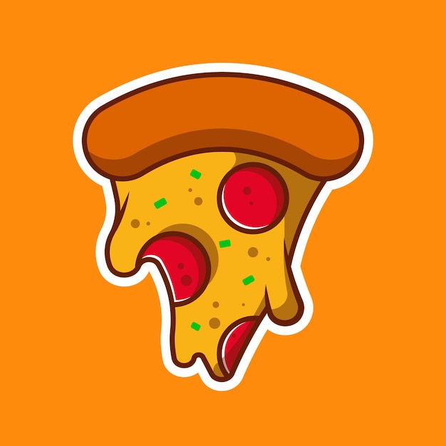 Ilustración de icono de pizza Lindo vector de dibujos animados de pizza deliciosa