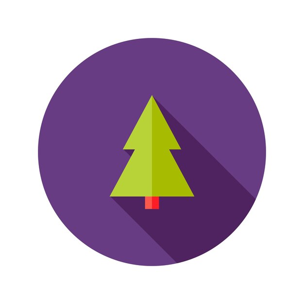 Vector ilustración del icono plano del árbol de navidad