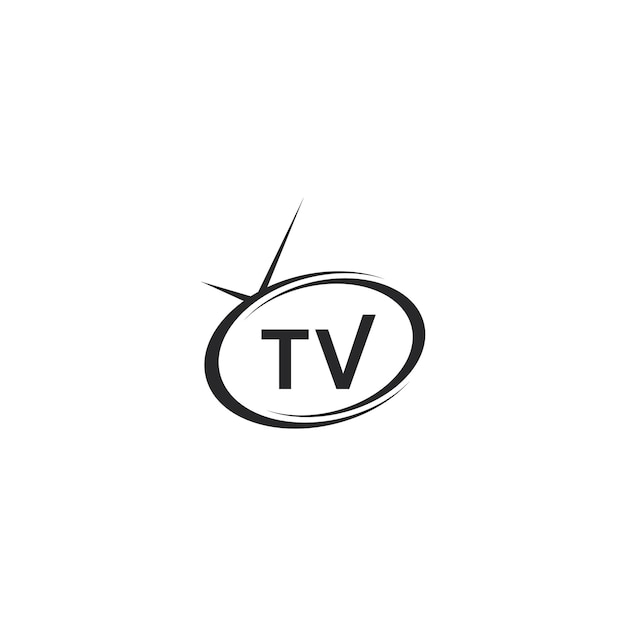 Ilustración de icono plano de diseño de logotipo de TV
