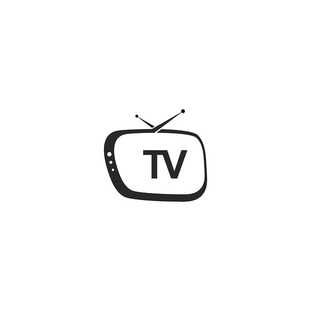 Ilustración de icono plano de diseño de logotipo de TV