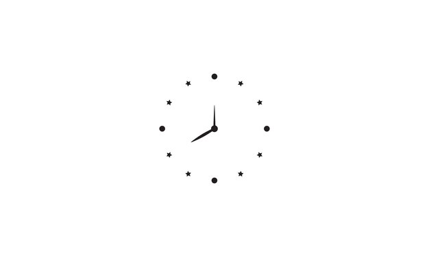 Ilustración del icono plano del reloj