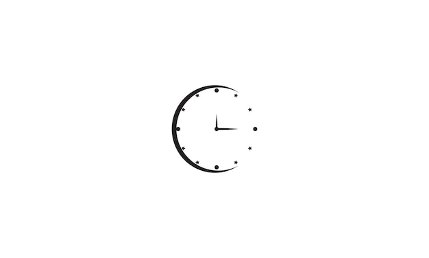 Ilustración del icono plano del reloj