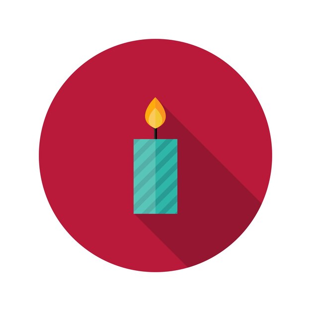 Ilustración del icono plano de vela de Navidad despojado
