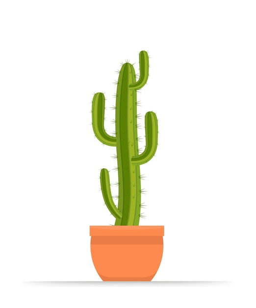 Ilustración del icono de la planta de interior del cactus