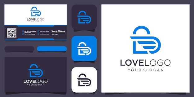 Ilustración de icono de plantilla de diseño de vector de diseño de logotipo de amor y alas. diseño de logotipo y tarjeta de visita.
